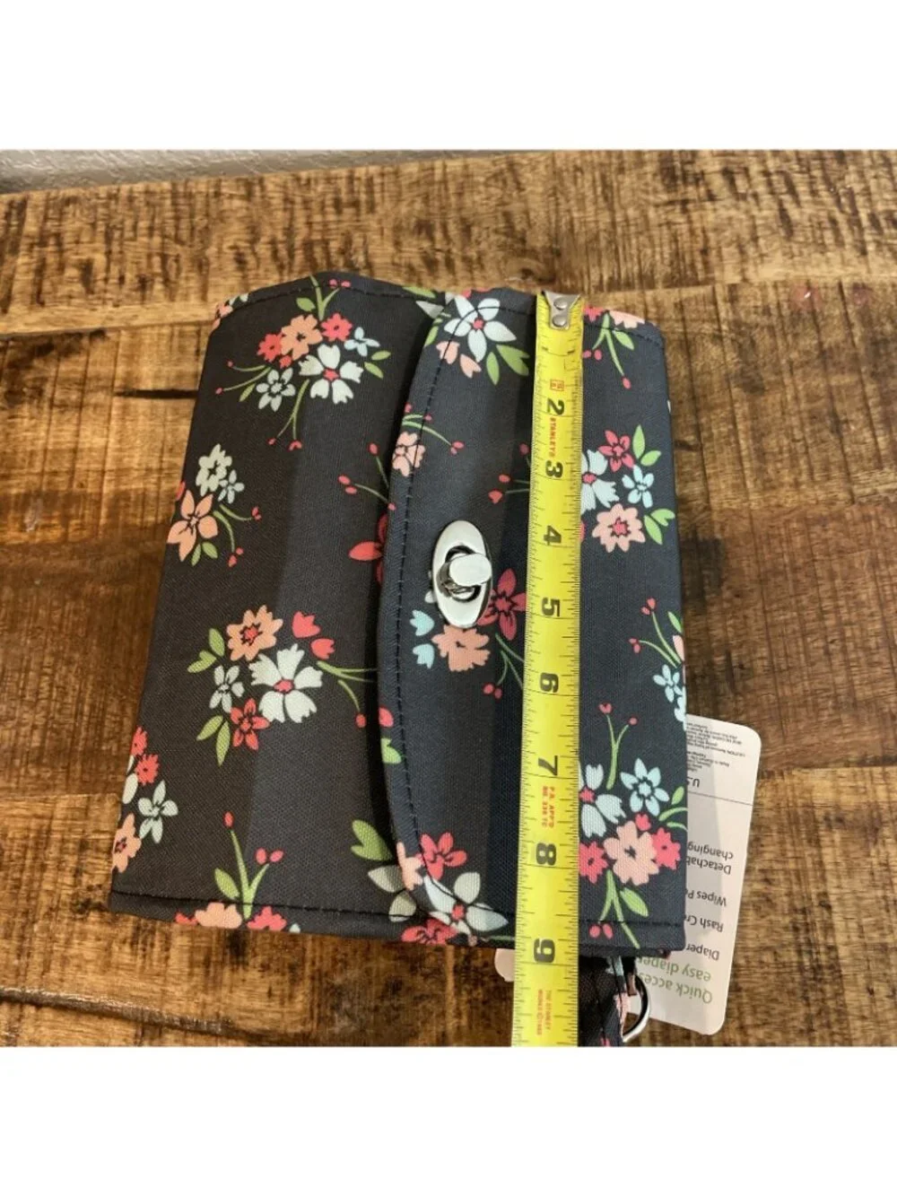 NWT Lillybit by Demdaco Diaper Clutch Bag Tote Purse Changing Pad Gray Pink